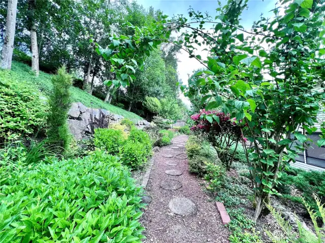 First tier terrace garden and walkways