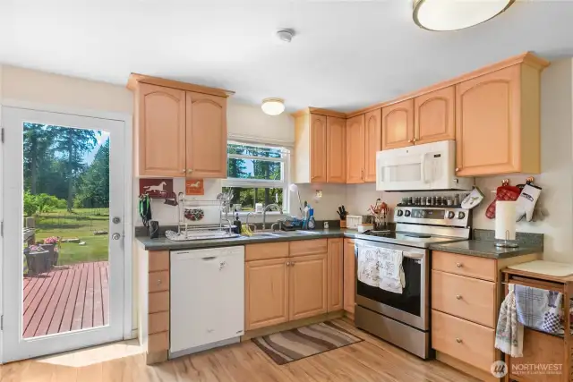 Kitchen w/amazing view of acreage & pasture