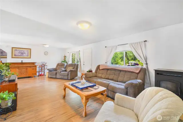 Living Room w/cozy Pellet Stove
