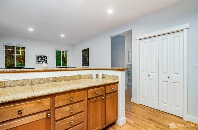 Kitchen pantry compliments ample storage.