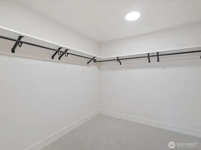 Huge walk in closet in primary bedroom.