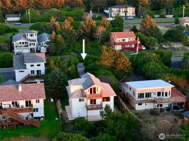 Viewing decks on both upper levels.