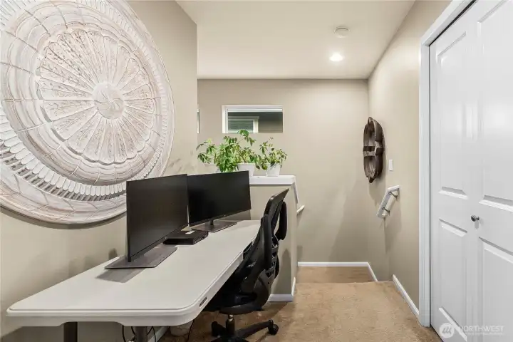 Upstairs hallway with room for desk area