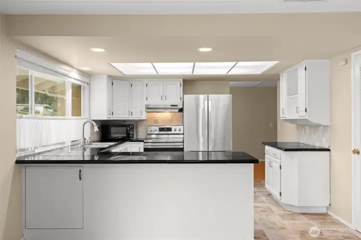 Kitchen view from living room #2