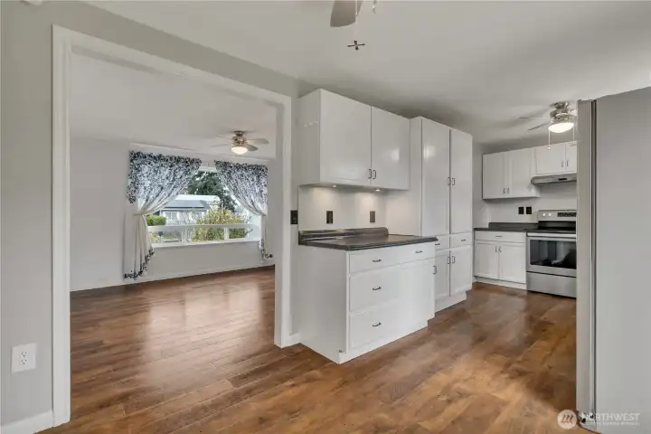 View from dining room back towards living room.