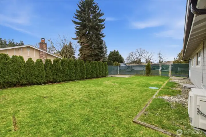 Enjoy this large, spacious backyard for summer BBQing and fun!