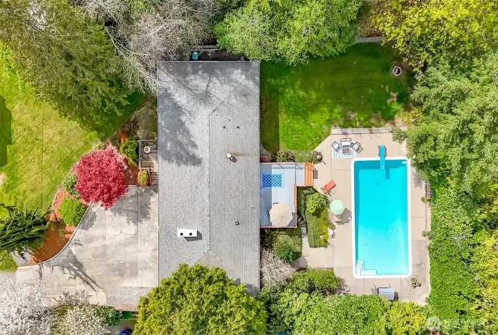 Aerial shot of lot