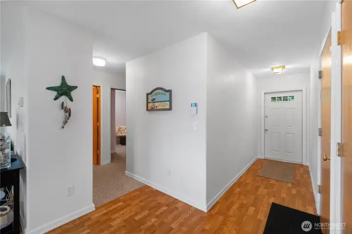 front hallway towards 2 bedroom