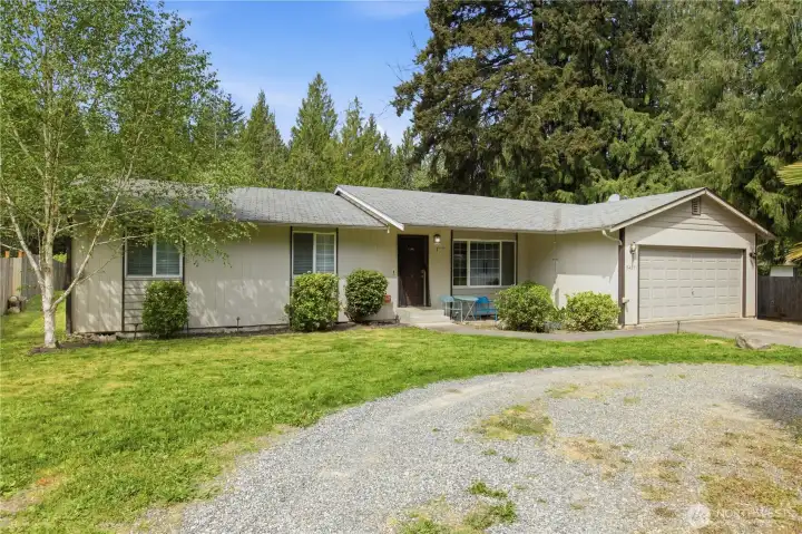 Circular driveway.
