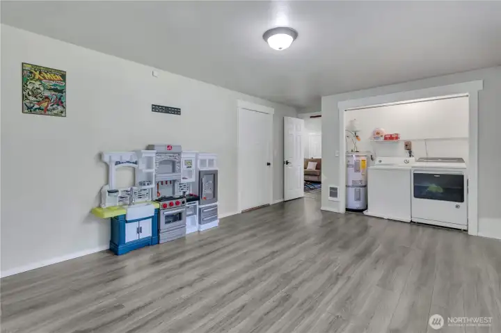 Full size washer and dryer.