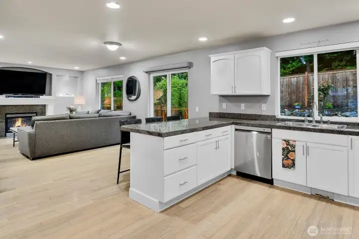 Kitchen View to Family Room