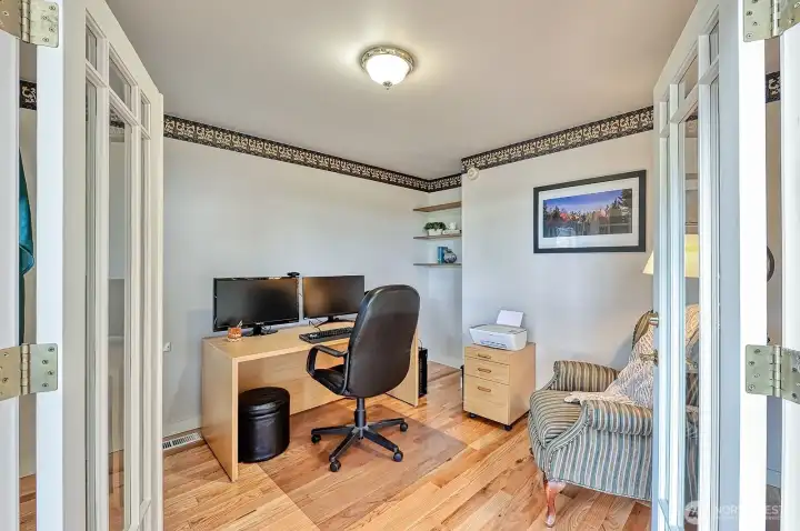 Office with French doors