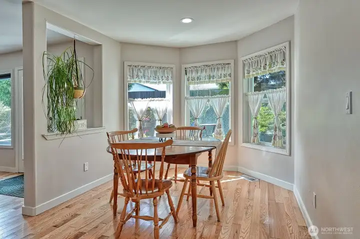 Dining area looking out on back patio.