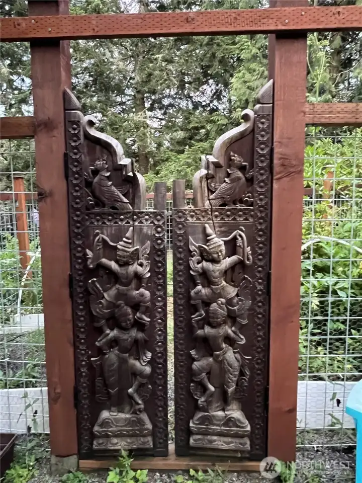 Unique entry doors into planting garden Unique entry doors into planting garden