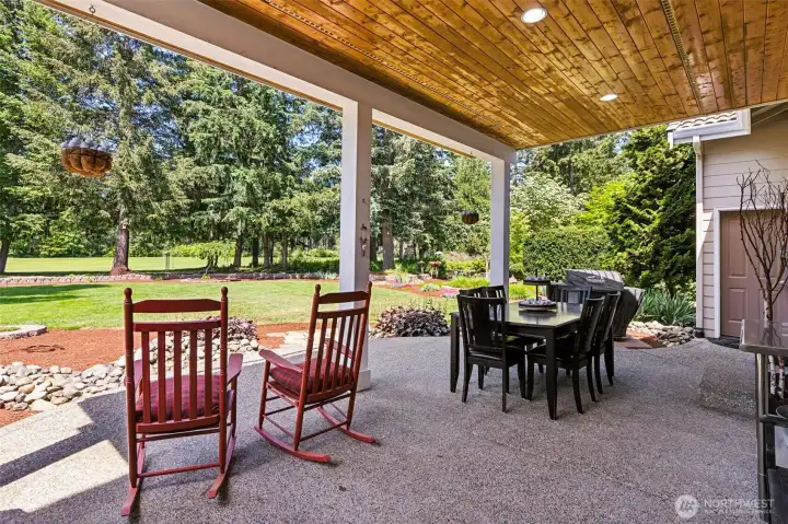 Covered Patio with a View of the 14th Fairway