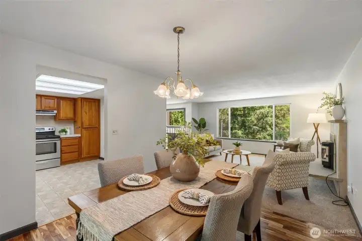 Dining area conveniently located just off the kitchen for easy entertaining.