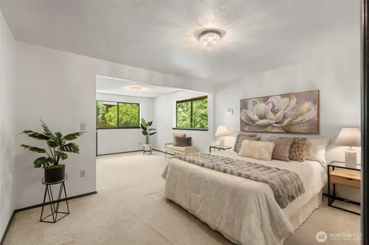 Popcorn ceilings have already been removed, saving the new homeowner time and expense while providing a clean, updated look throughout the home.