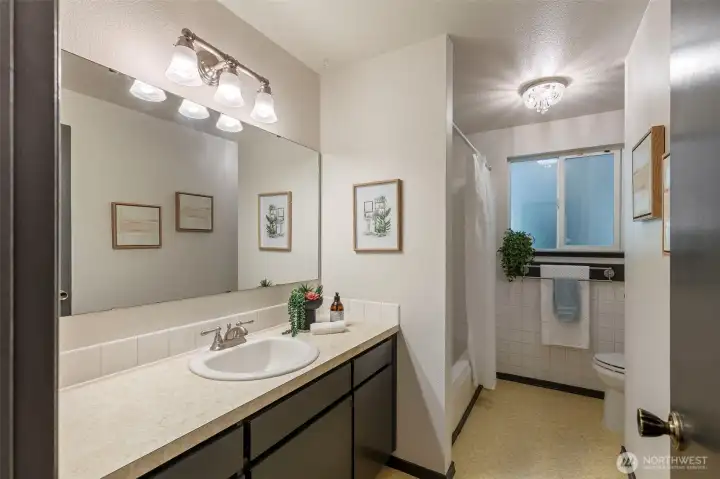Hall bathroom conveniently located on the main level.