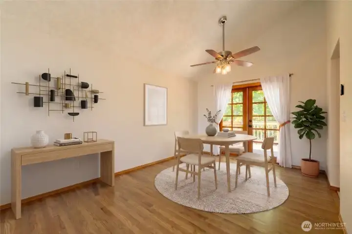 Dining room virtually staged