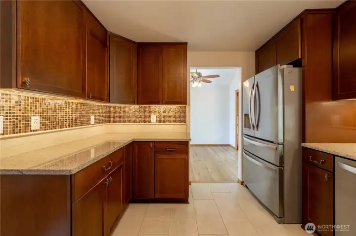 Updated kitchen with heated tile floors