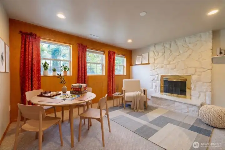 5th bedroom/MIL virtually staged as a family room