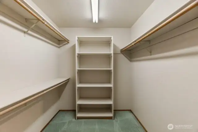 Walk in closet in the Primary Bedroom.