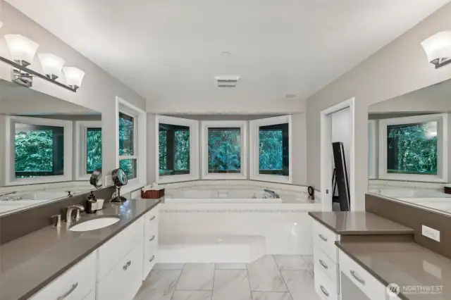 Gorgeous four piece primary suite bathroom