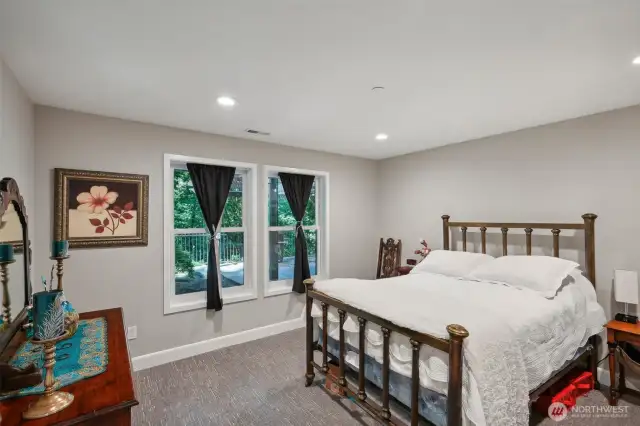 1 of the 2 bedrooms on the lower level