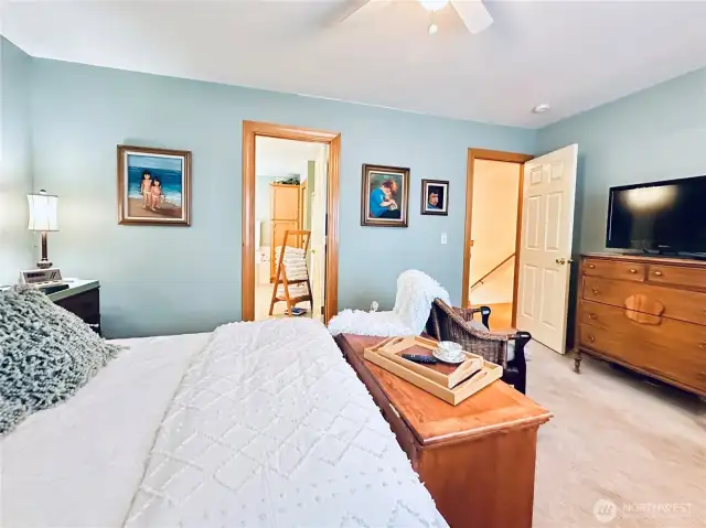 Your primary bedroom from the back of the home