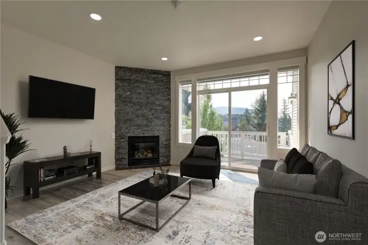 Fully Updated Living Room w/ Cozy Fireplace!