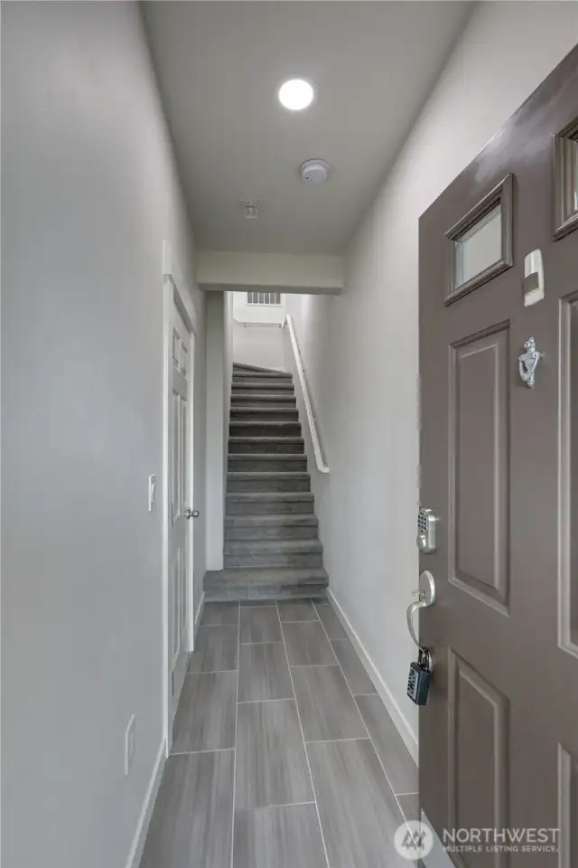 Beautiful entry from outside or garage to unit