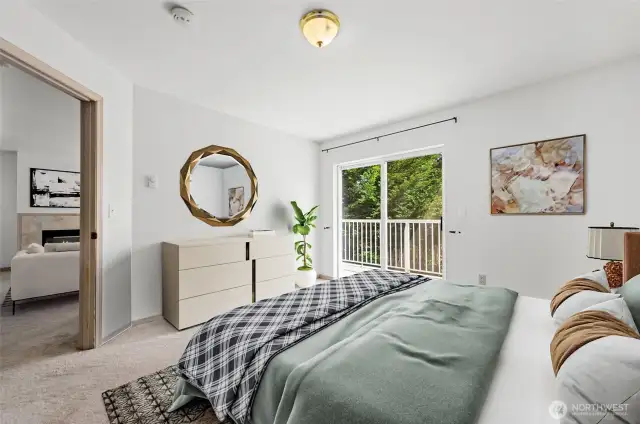 Guest Bedroom has Slider to the Deck.