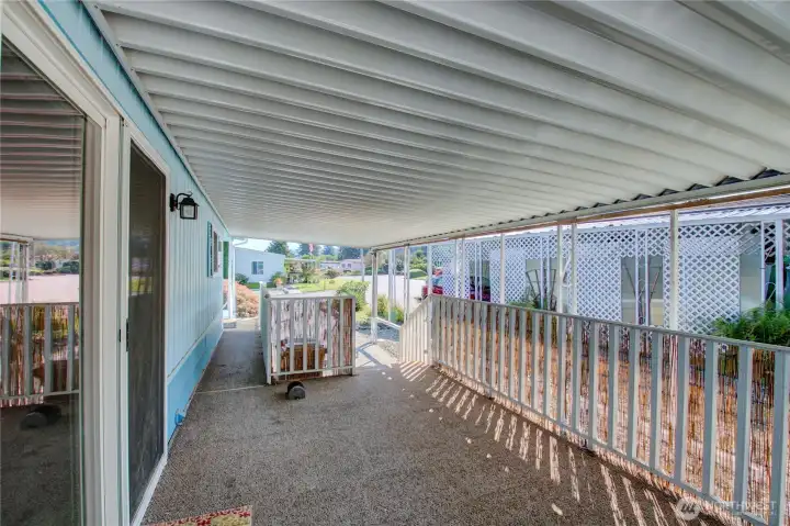 Covered porch area to enjoy the outdoors.