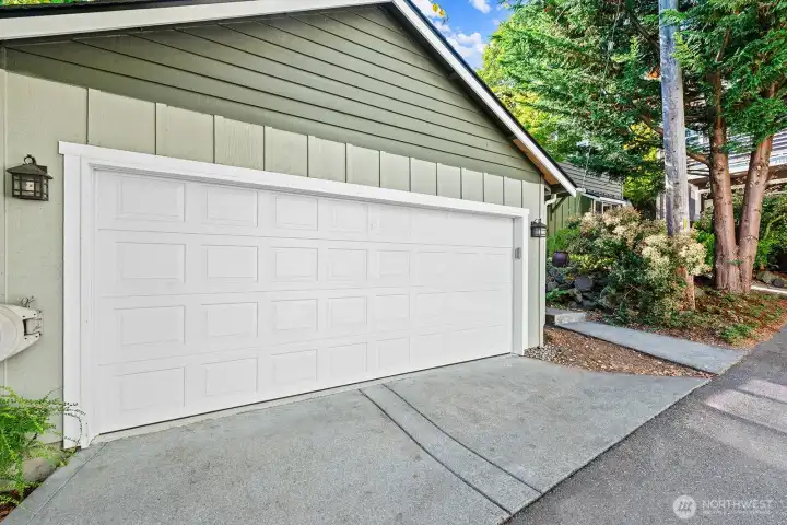 2 car garage with lots of storage