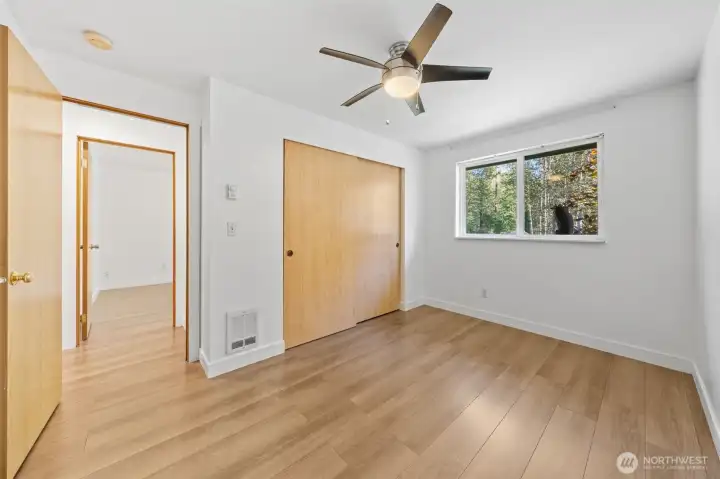 Bedroom with window and good size closet.
