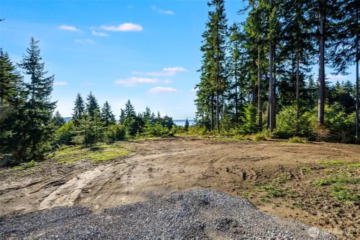 Bottom of driveway Looking across the property