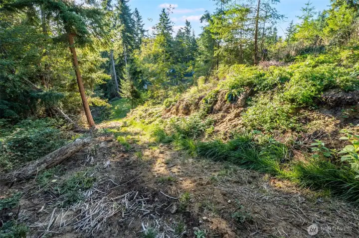 Walking down to lower level of property