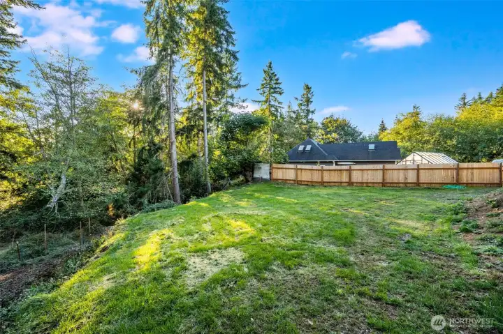 Lower level of property - fenced neighbor