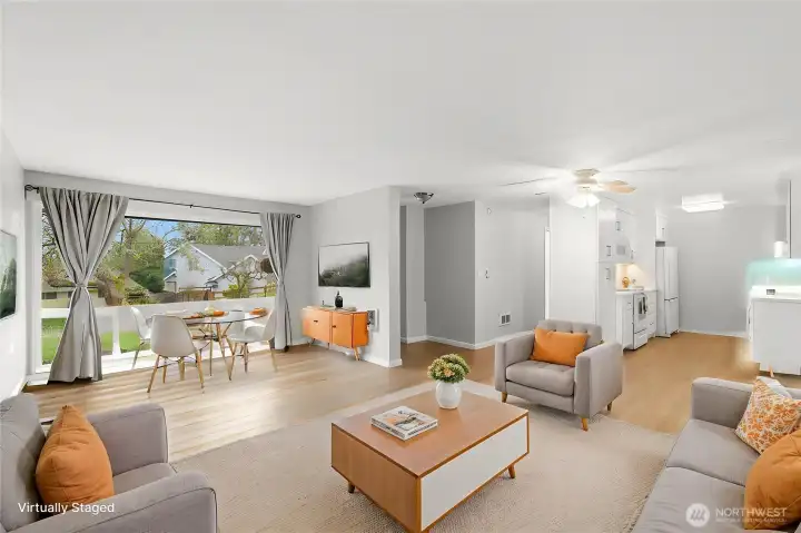 Virtually Staged Living and Dining