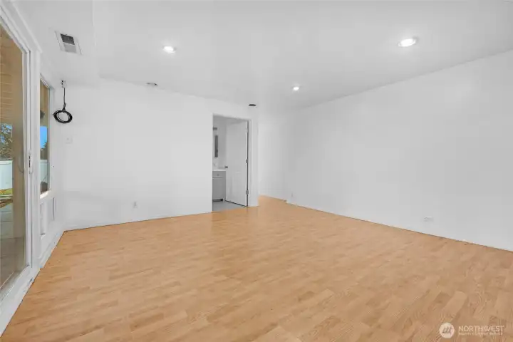 Rec room lower level. With 3/4 bath and sliding door out to back yard.