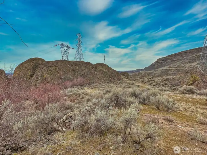 Top tier view of property towards the SW