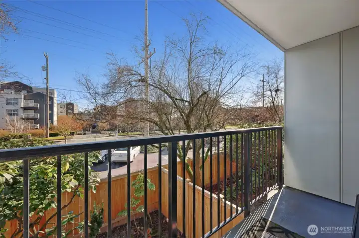 The private balcony is a wonderful asset to have in a condo building.