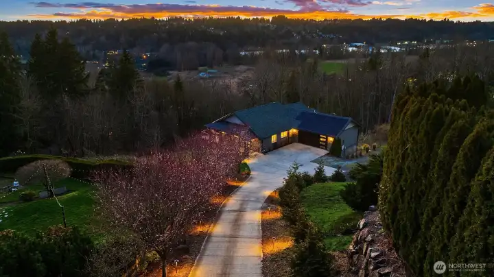 Above the sparkling wineries of Woodinville