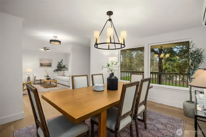 Large windows bring in lots of natural light.