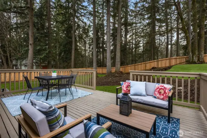 Outdoor deck, perfect for entertaining and relaxing.
