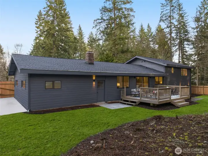 Large expansive fully fenced yard.