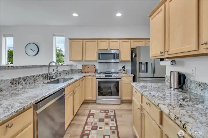 Kitchen with SS appliances