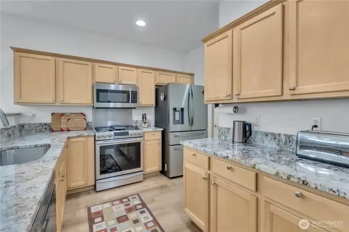 Kitchen with SS appliances
