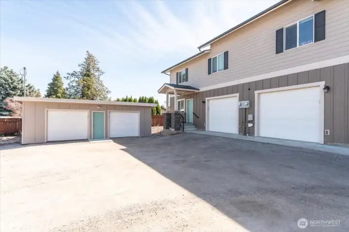 Spacious parking lot.