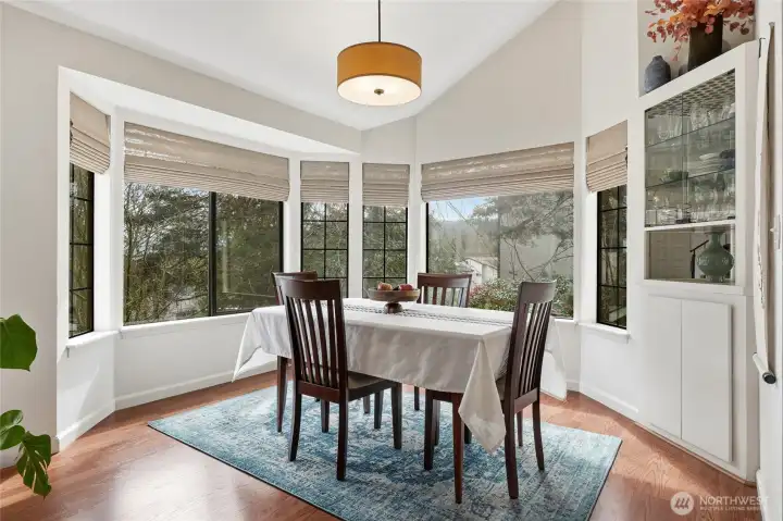 Dining room with garden bay window